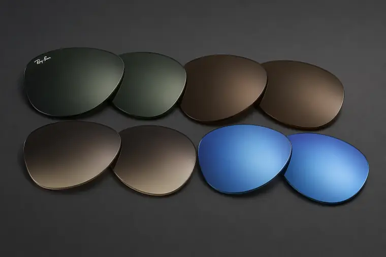 Collection de verres Ray-Ban de différentes couleurs et traitements
