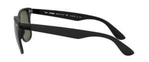 Branches originales Ray-Ban RB4195 Wayfarer Liteforce, couleur 601S · Noir mat