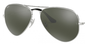 Verres originaux Ray-Ban RB3025 Aviator, couleur 77 · Cristal gris miroir