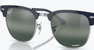 Verres originaux Ray-Ban RB3716 Clubmaster Metal, couleur G6 · Polarisé transparent dégradé bleu foncé