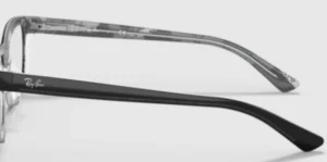 Branches originales Ray-Ban RB1536, couleur 3803 · Noir sur texture gris noir