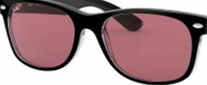 Verres originaux Ray-Ban RB2132 New Wayfarer, couleur U0 · Violet photochromique mir or violet