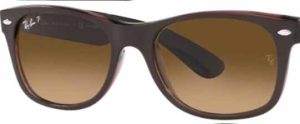 Verres originaux Ray-Ban RB2132 New Wayfarer, couleur M2 · Polarisé marron dégradé