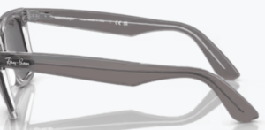 Branches originales Ray-Ban RB2140 Wayfarer, couleur 1355 · Gris sur transparent