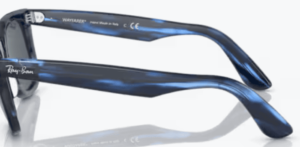 Branches originales Ray-Ban RB2140 Wayfarer, couleur 1361 · Rayé bleu