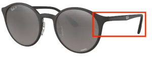 Branches originales Ray-Ban RB4336CH, couleur 601S · Noir mat