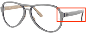 Branches originales Ray-Ban RB4355V vue, couleur 8133 · Gris clair