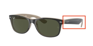 Branches originales Ray-Ban RB2132 New Wayfarer, couleur 875 · Supérieur noir sur beige