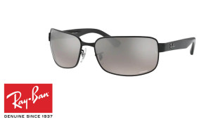 Verres originaux Ray-Ban RB3566CH Highstreet, couleur 5J · Argent miroir chromance polarisé · plastique