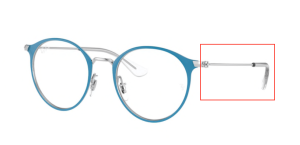 Branches originales Ray-Ban RB1053 Junior vue, couleur 4068 · Argent sur supérieur bleu clair