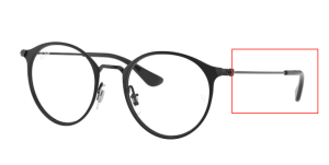 Branches originales Ray-Ban RB1053 Junior vue, couleur 4065 · Noir mat sur noir