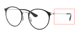 Branches originales Ray-Ban RB1053 Junior vue, couleur 4064 · Noir sur argent