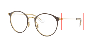 Branches originales Ray-Ban RB1053 Junior vue, couleur 4078 · Marron mat sur arista
