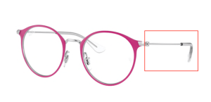 Branches originales Ray-Ban RB1053 Junior vue, couleur 4067 · Fuxia sur argent
