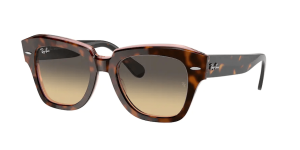 Ray-Ban RB2186 STATE STREET, couleur 1324BG · Havane sur transparent rose