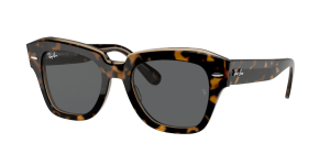Ray-Ban RB2186 STATE STREET, couleur 1292B1 · Havane sur transparent marron