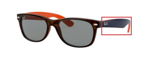 Branches originales Ray-Ban RB2132 New Wayfarer, couleur 6180 · Havane mat
