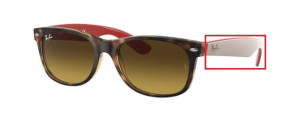 Branches originales Ray-Ban RB2132 New Wayfarer, couleur 6181 · Havane mat