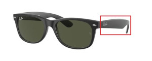 Branches originales Ray-Ban RB2132 New Wayfarer, couleur 622 · Rubber noir