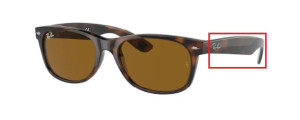 Branches originales Ray-Ban RB2132 New Wayfarer, couleur 710 · Havane clair