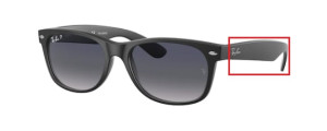 Branches originales Ray-Ban RB2132 New Wayfarer, couleur 789 · Supérieur bleu · orange