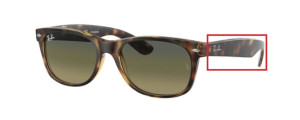 Branches originales Ray-Ban RB2132 New Wayfarer, couleur 894 · Havane mat