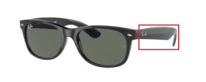 Branches originales Ray-Ban RB2132 New Wayfarer, couleur 901 · Noir