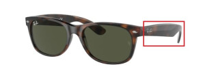 Branches originales Ray-Ban RB2132 New Wayfarer, couleur 902 · Havane