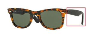 Branches originales Ray-Ban RB2140 Wayfarer, couleur 1157 · Moucheté noir havane