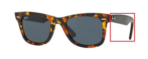 Branches originales Ray-Ban RB2140 Wayfarer, couleur 1158 · Moucheté bleu havane