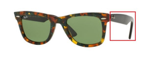 Branches originales Ray-Ban RB2140 Wayfarer, couleur 1159 · Moucheté vert havane