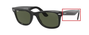 Branches originales Ray-Ban RB2140 Wayfarer, couleur 901 · Noir