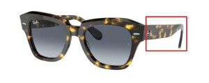 Verres originaux Ray-Ban RB2186 State Street, couleur 86 · Bleu dégradé gris