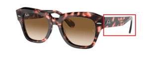 Verres originaux Ray-Ban RB2186 State Street, couleur 51 · Marron clair dégradé