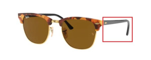 Verres originaux Ray-Ban RB3016 Clubmaster, couleur 33 · Marron