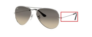 Branches originales Ray-Ban RB3025 Aviator, couleur 003 · Argent