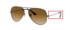 Branches originales Ray-Ban RB3025 Aviator, couleur 004 · Gunmetal