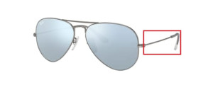Branches originales Ray-Ban RB3025 Aviator, couleur 029 · Mat gunmetal