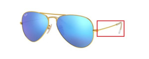 Branches originales Ray-Ban RB3025 Aviator, couleur 112 · Or mat