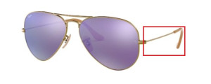 Branches originales Ray-Ban RB3025 Aviator, couleur 167 · Bronze