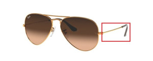 Branches originales Ray-Ban RB3025 Aviator, couleur 197 · Bronze