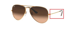 Branches originales Ray-Ban RB3025 Aviator, couleur 9001 · Clair bronze