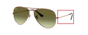 Branches originales Ray-Ban RB3025 Aviator, couleur 9002 · Medium bronze