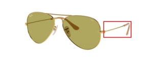 Branches originales Ray-Ban RB3025 Aviator, couleur 9064 · Or