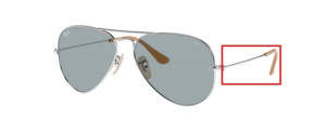 Branches originales Ray-Ban RB3025 Aviator, couleur 9065 · Argent