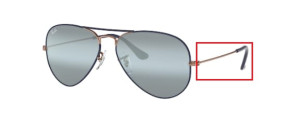 Branches originales Ray-Ban RB3025 Aviator, couleur 9156 · Cuivre sur supérieur mt dk bleu