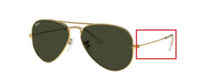 Branches originales Ray-Ban RB3025 Aviator, couleur L0205 · Golden