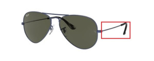 Branches originales Ray-Ban RB3025 Aviator, couleur 9187 · Sand trasparent blu