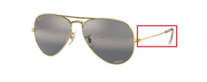 Branches originales Ray-Ban RB3025 Aviator, couleur 9196 · Legend or