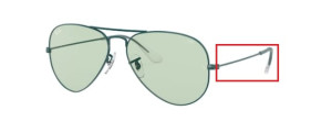 Branches originales Ray-Ban RB3025 Aviator, couleur 9225 · Vert foncé